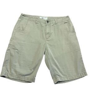 Reef Tan Flat Front Shorts Lightweight Summer Essential Size 34 Beach Surf